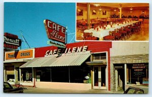 FILLMORE, UT Utah~ CAFE ILENE & Rexall ~ c1950s Roadside Millard County Postcard