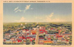 Parkersburg West Virginia view of from Ft Boreman linen antique pc Y12544
