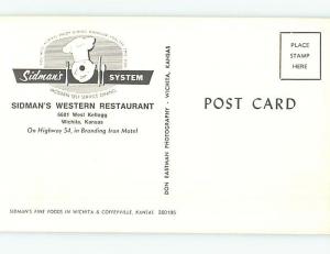 Pre-1980 FOUR VIEWS ON CARD - SIDMAN'S RESTAURANT Wichita Kansas KS hs4802