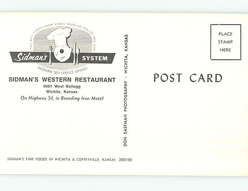 Pre-1980 FOUR VIEWS ON CARD - SIDMAN'S RESTAURANT Wichita Kansas KS hs4802