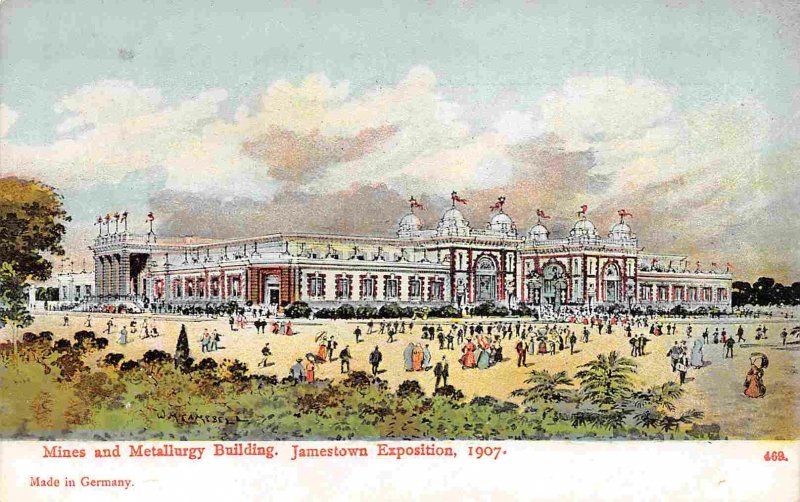 Mines Metallurgy Building Jamestown Exposition Virginia 1907c postcard