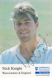 Nick Knight Warwickshire Cricket Team Cornhill Insurance Hand Signed Card Photo