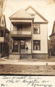 J15/ Syracuse New York RPPC Postcard c1910 172 West Brighton Ave Home 121