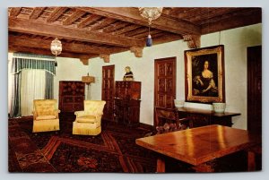 Sitting Room Historical Monument SAN SIMEON California Vintage Postcard 0659