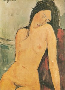 Modigliani. Nude.Lady      Modern English  risque painting. Continental size