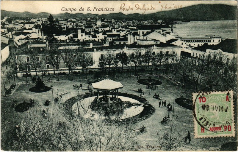 PC CPA AZORES / PORTUGAL, CAMPO DE S. FRANCISCO, VINTAGE POSTCARD (b13589)