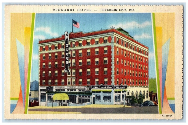 c1930's Missouri Hotel Building Cars Jefferson City Missouri MO Vintage Postcard