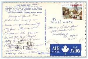 c1950's Fort Garry Gate Winnipeg Manitoba Canada Vintage Posted Postcard