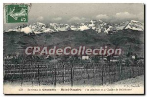 Old Postcard Grenoble Saint Nazaire Vue Generale and La Chaine De Belledonne