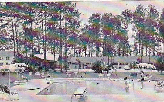 North Carolina Laurinburg Pine Aces Motor Lodge & Rest With Pool 1963