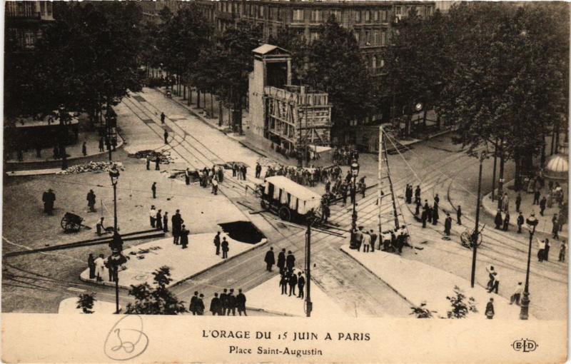 CPA L'ORAGE DU 15 JUIN a PARIS (8e) La Place St-Augustin (198997)