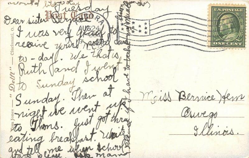 Aurora Illinois 1909 Postcard Public Library Building