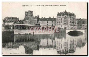 Old Postcard Rennes le Pont Neuf I Confiuent of Ille et Vilaine