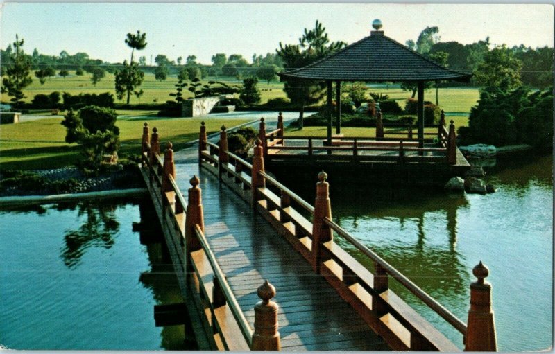 Japanese Gardens Rose Hills Memorial Park Whittier California Postcard