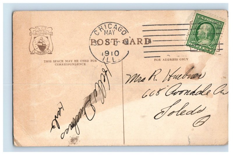 1906 Monument Fort Dearborn Massacre Chicago Postcard P225E