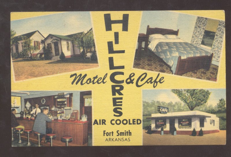 FORT SMITH ARKANSAS HILLCREST MOTEL RESTAURANT VINTAGE ADVERTISING POSTCARD