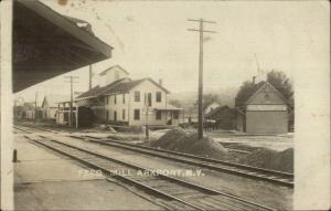 Arkport Steuben Cty NY Feed Mill RR Train Station? c1910 Real Photo Postcard