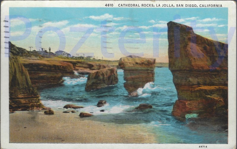 CATHEDRAL ROCKS, LA JOLLA 1930 (4610) SAN DIEGO CALIFORNIA