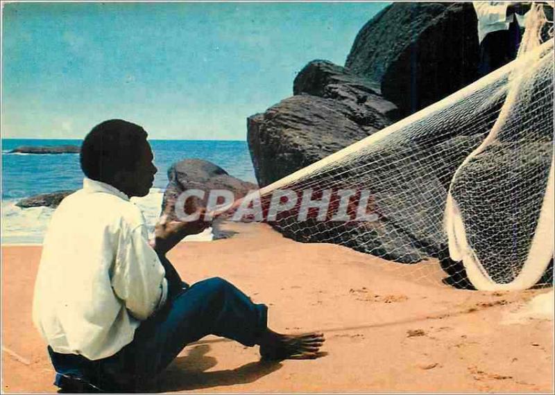  Modern Postcard Littoral Cameroun Kribi Manufacturing of a net of sin