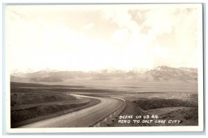 c1940's Scene On US 40 Reno To Salt Lake City NV RPPC Photo Antique Postcard