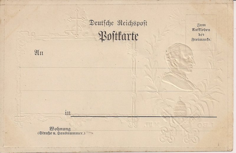 Pope Leo XIII, pre 1907, Catholic Leader, Fancy Postcard Embossed, Vatican City