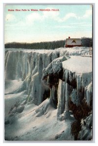 Frozen Horse Shoe Falls In Winter Niagara Falls New York NY UNP DB Postcard N24