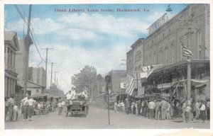 Hammond Louisiana Third Liberty Loan Scene, Sky Tinted Vintage Postcard U10990