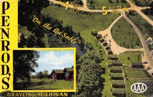 Linen Postcard Overview of Penrod's in Grayling, Michigan~119770