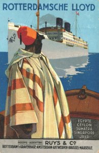 Rotterdamsche Lloyd Steamships Advertising Postcard 08.96