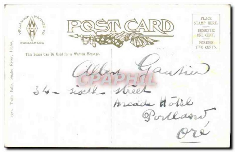 Old Postcard Twin Falls Snake River Idaho