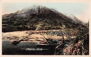 Skagway Alaska Birds Eye View Tinted Real Photo Antique Postcard J51687