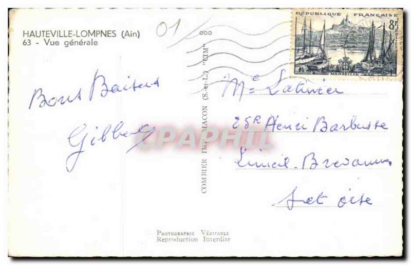 Old Postcard Hauteville Lompnes Ain Vue Generale