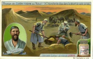 tibet thibet, Explorer Sven Hedin, Kasim, Gobi Desert (1908) Liebig Trade Card