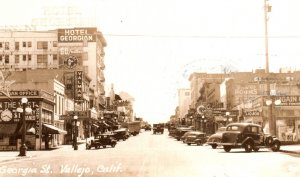 RPPC Vallejo CA California Georgia Street Real Photo Postcard