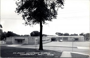 Real Photo Postcard St. Johns Lutheran School in Jefferson, Wisconsin~131269