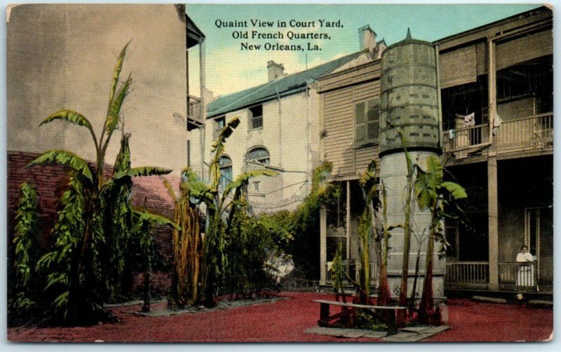 M-13782 Quaint View in Court Yard Old French Quarters New Orleans Louisiana