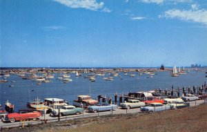 Yacht Basin LAKE MICHIGAN Chicago, IL Lakefront 1950s Cars Vintage Postcard