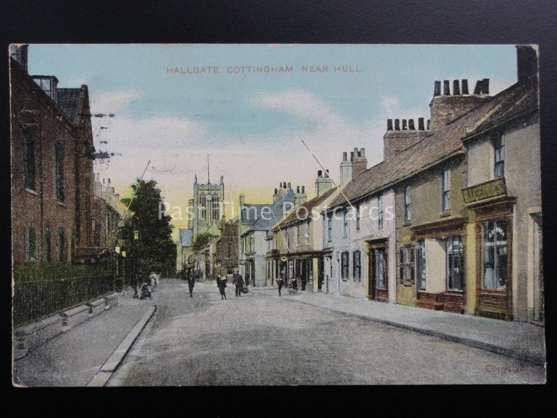 East Riding of Yorkshire COTTINGHAM Hallgate shows THE KING WILLIAM Vl Pub c1909