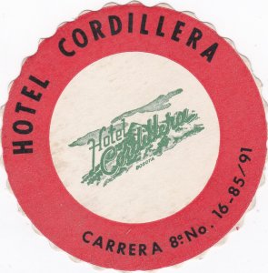Columbia Bagota Hotel Cordillera Vintage Luggage Label sk2913