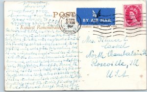 c1940s London, UK Lambeth Bridge Houses of Parliament River Thames Postcard A39