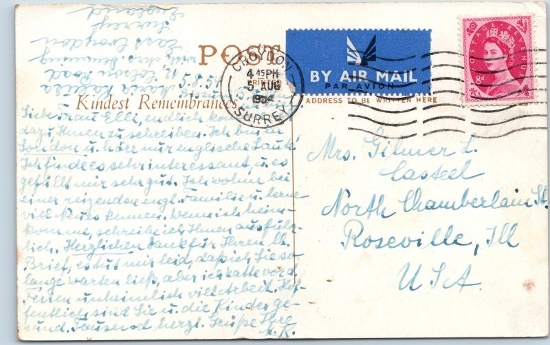 c1940s London, UK Lambeth Bridge Houses of Parliament River Thames Postcard A39