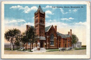 Bloomington Illinois 1917 Postcard First Christian Church