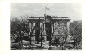 RPPC Postcard; Court House, Phillipsburg KS Phillips County, Clarke Photo