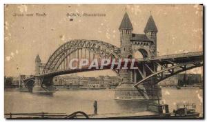 Old Postcard Bonn Rheinbrocke