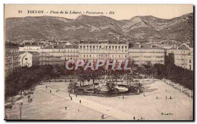 Old Postcard Toulon Freedom Square Panorama