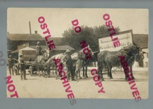 Bedford IOWA RPPC c1910 ADVERTISING Tombstone MARBLE COMPANY Funeral Grave Death