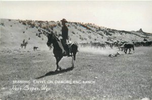 Postcard RPPC Wyoming Casper Branding Calves Diamond Ring Ranch 23-10773