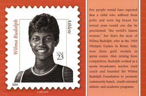 Postcard Wilma Rudolph Athlete Polio Victim World's Fastest Woman