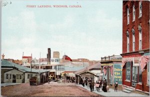 Ferry Landing Windsor Ontario ON Steamer Unused Postcard H60