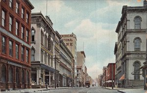 RICHMOND VIRGINIA~EAST MAIN STREET-STOREFRONTS-TROLLEYS-BANK~1910s POSTCARD